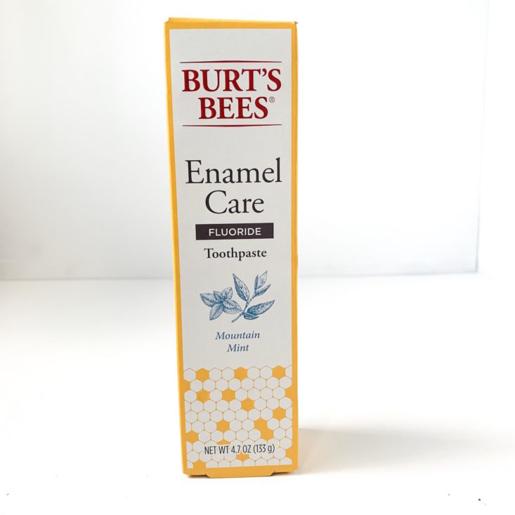 Burt’s Bees Burt’s Box Review March 2019 - Enamel Care Toothpaste Box Front