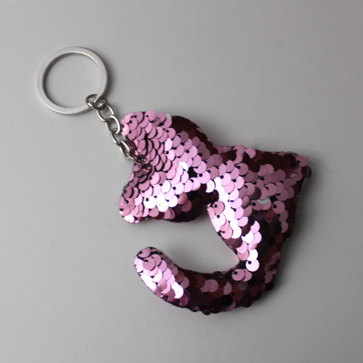 Cat Lady Box Review March 2019 - Cat Sequin Keychain Top