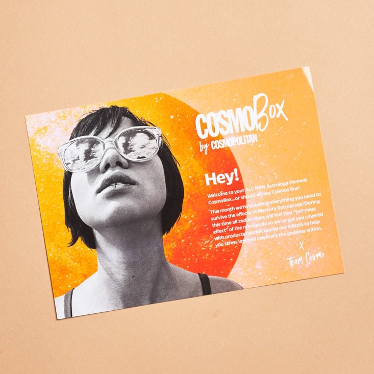 Cosmo Box March 2019 info card front