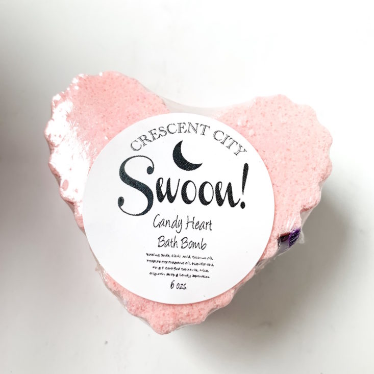 Crescent City Swoon Box February 2019 - Candy Heart Bath Bomb Back