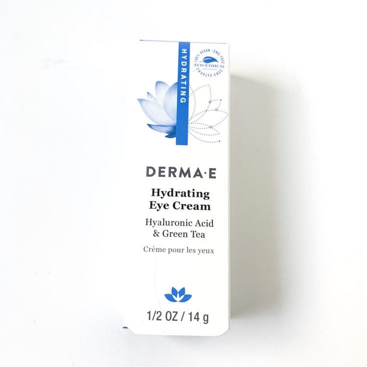 Derma E Ydelays Ultra Favs Box Review March 2019 - Derma E Hydrating Eye Cream Box Top