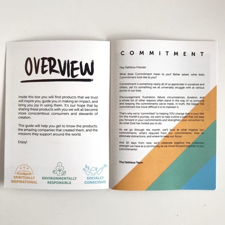 Faithbox March 2019 - An introduction to this month’s theme, “Commitment” Page Front