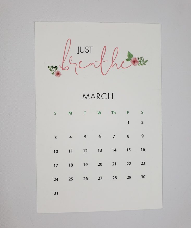 Flair & Paper March 2019 – March Calendar Insert Front
