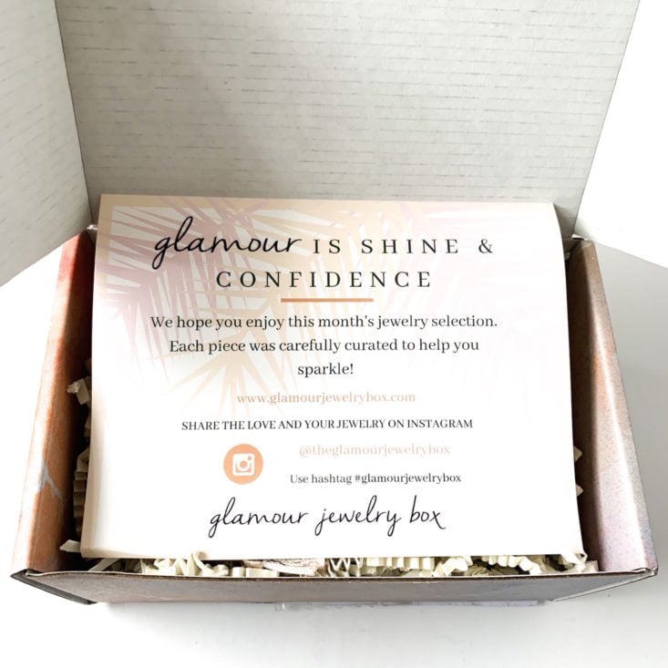 Glamour Jewelry Box February 2019 - Open Box Top
