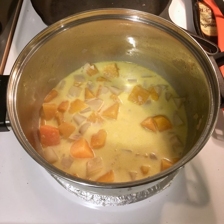 Home Chef Subscription Box Review March 2019 - Chowder Cream In Pan Top