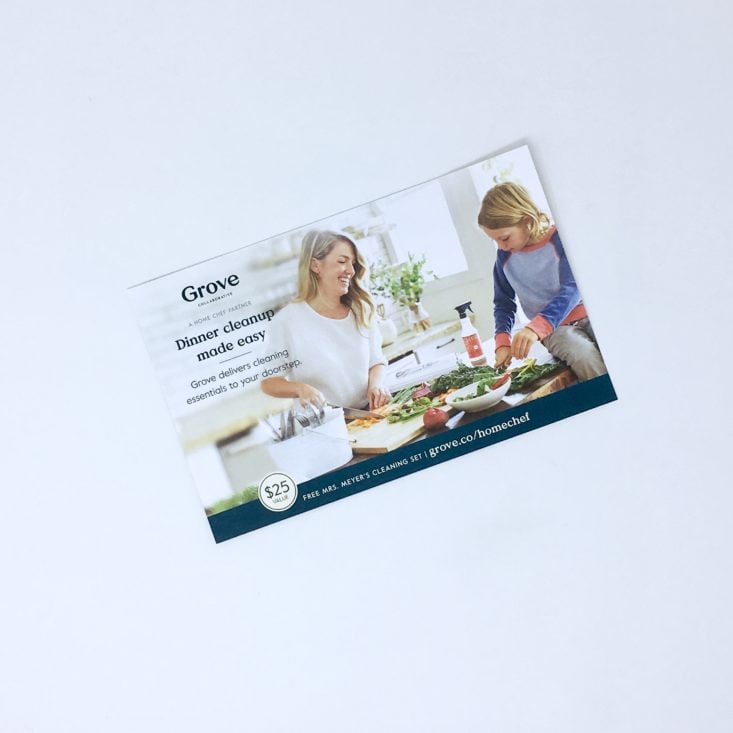 Home Chef Subscription Box Review March 2019 - Grove Ad Card Front Top