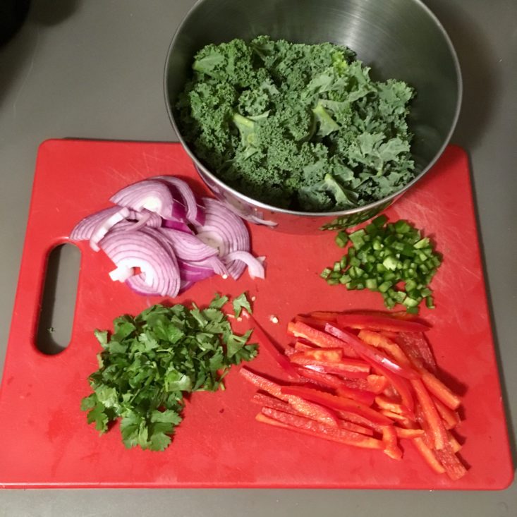 Home Chef Subscription Box Review March 2019 - Potato Bowl Veg Preparation Top