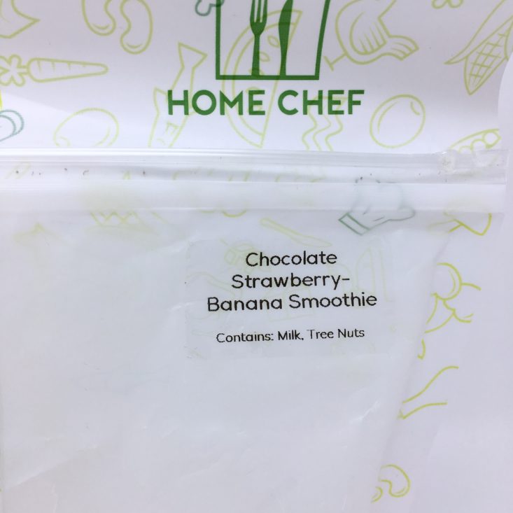 Home Chef Subscription Box Review March 2019 - Smoothie Bag Label Closer