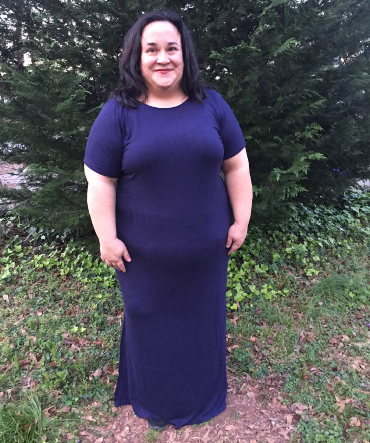 JustFab Subscription Box Review March 2019 - Knit Maxi Dress Onn Front