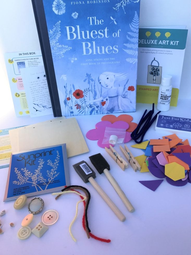 KidArtLit Deluxe Subscription Box Review March 2019 - All Contents Group Shot Front