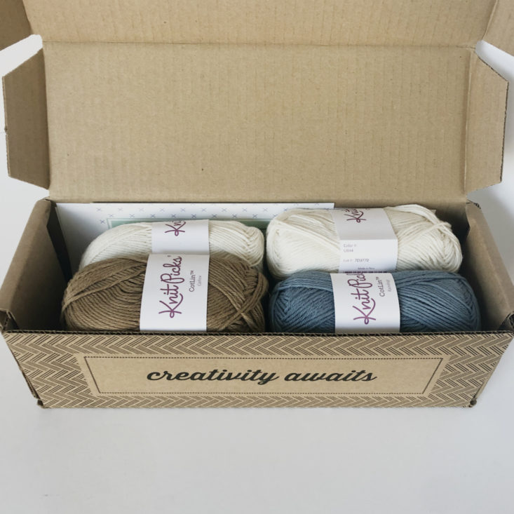 Knit Picks Yarn Subscription Box February 2019 Review - Box Open Top