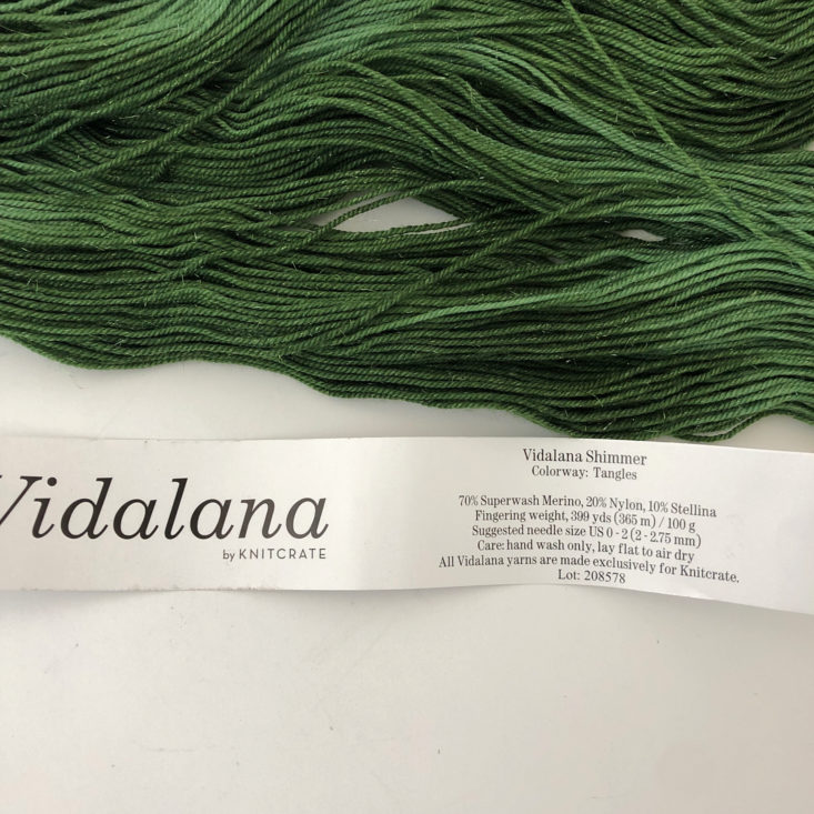 KnitCrate Sock Crate Review March 2019 - Yarn Label Info Top