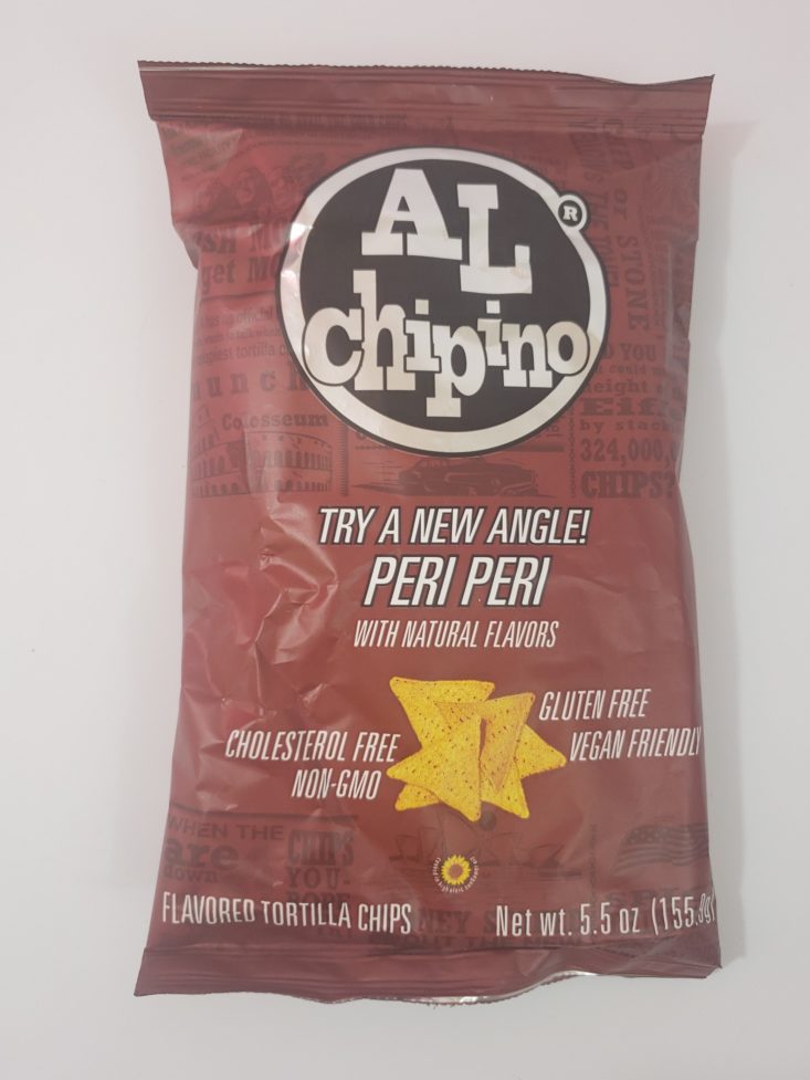 Monthly Box Of Food And Snack Review March 2019 - Al Chipino Peri Peri Chip Front