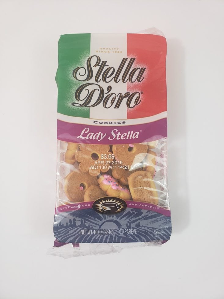 Monthly Box Of Food And Snack Review March 2019 - Stella Dora Cookies Front