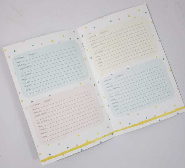 My Paper Box Review April 2019 - Personalized Address Book Inside Top