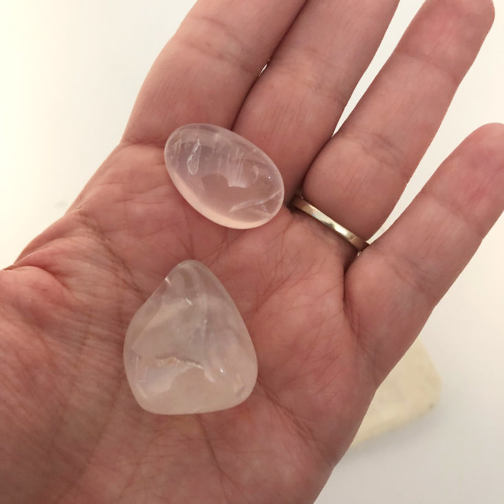 Oxford Momma Box February 2019 - Pink Rose Quartz Stones from Brazil Closer Front