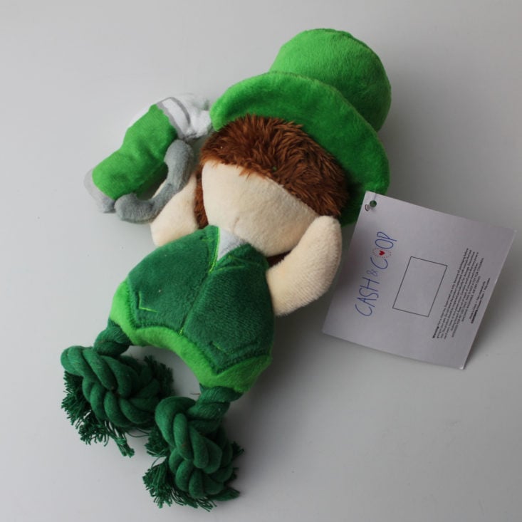 Rescue Box February 2019 - Cash and Coop Leprechaun Rope Toy Front