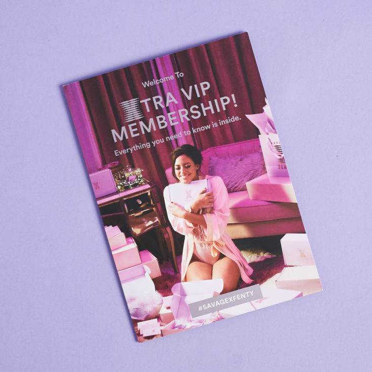 Savage x Fenty Xtra VIP Membership info booklet february 2019