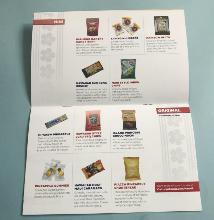 Snack Crate February 2019 - Info Card Inside