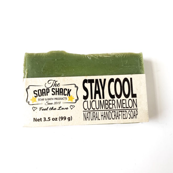 Soap Shack The Soap Club Review February 2019 - Stay Cool Cucumber Melon Soap Front Top