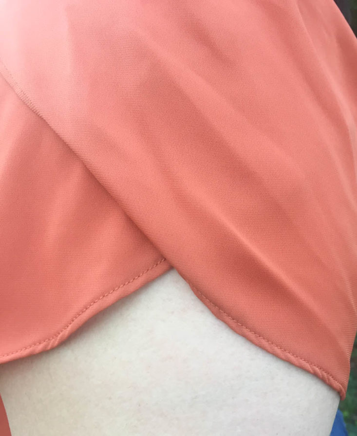 Stitch Fix Plus Size Clothing Box March 2019 - Carol Tulip Detail Blouse Wearing Closer Side