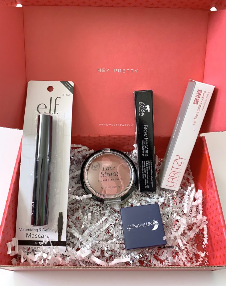 Sweet Sparkle Review March 2019 - All Contents In Box Front
