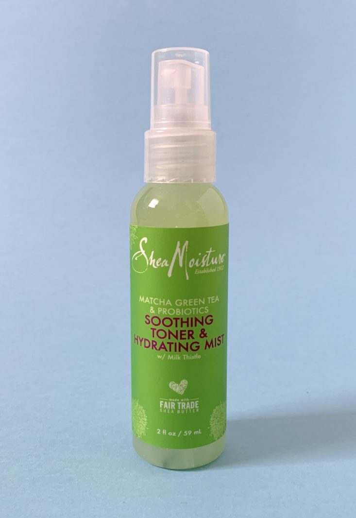 Target Beauty Box March 2019 - SheaMoisture Matcha Green Tea & Probiotics Soothing Toner & Hydrating Mist Front