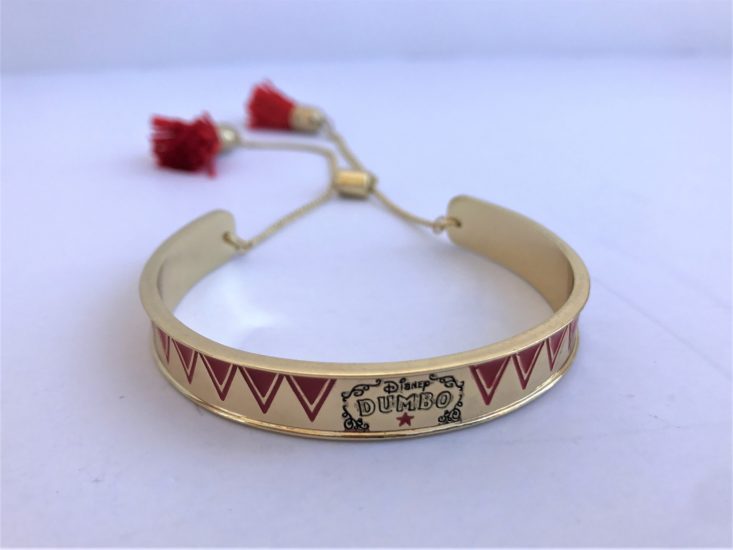 The Mouse Merch Box March 2019 - Dumbo Golden And Red Bracelet Front