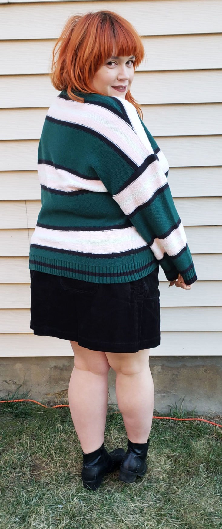 Trunk Club Plus Size Subscription Box Review December 2018 - Everyday Stripe Sweater by BP Size 2x Pose 3 Side