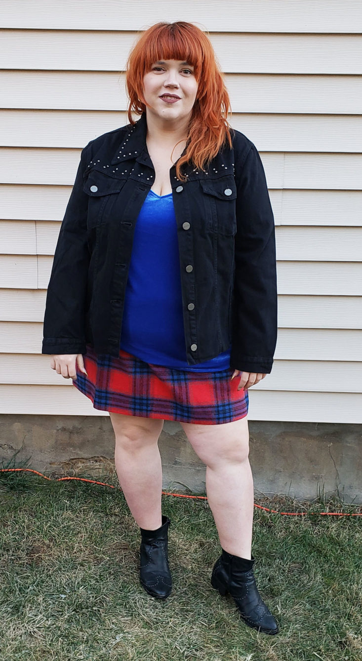 Trunk Club Plus Size Subscription Box Review December 2018 - Studded Jacket by Sanctuary Size 2x Onn Pose 1 Front