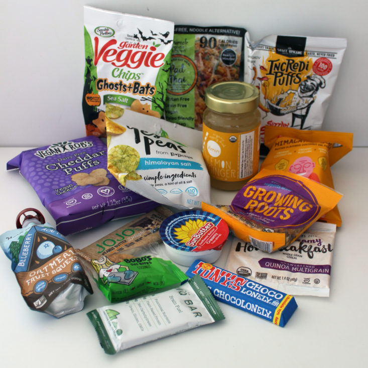 Vegan Cuts Snack March 2019 - All Contents Front
