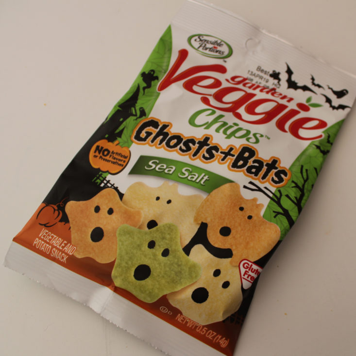 Vegan Cuts Snack March 2019 - Sensible Portions Garden Veggie Ghost Bats, Sea Salt Package Front