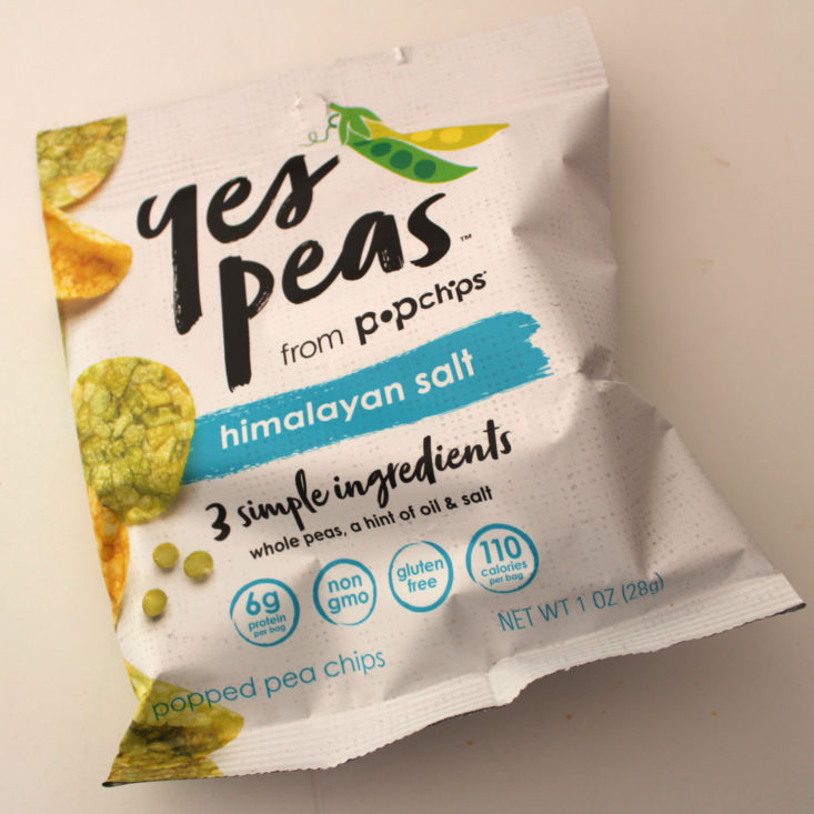 Vegan Cuts Snack March 2019 - Yes Peas, Himalayan Salt Package Front