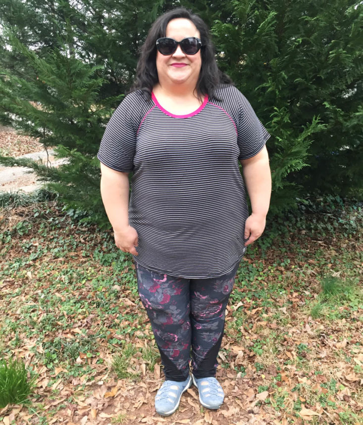 Wantable Fitness Edit Subscription Review February 2019 - Short Sleeve Striped Tee by Activezone Onn Front