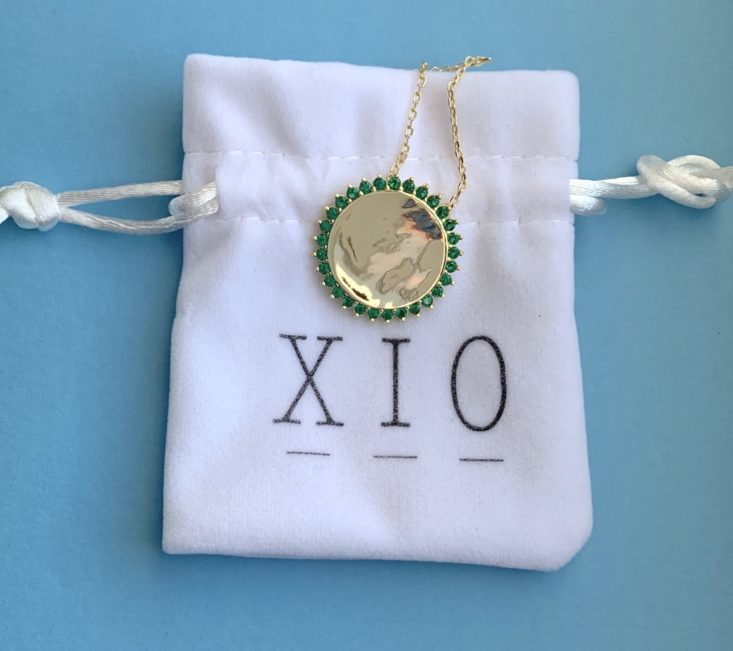 XIO Jewelry Subscription Review March 2019 - My Lucky Coin Necklace Pouch 1 Top