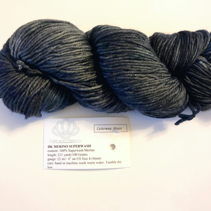 Yarn Crush Box February 2019 - Abyss With Tag Front