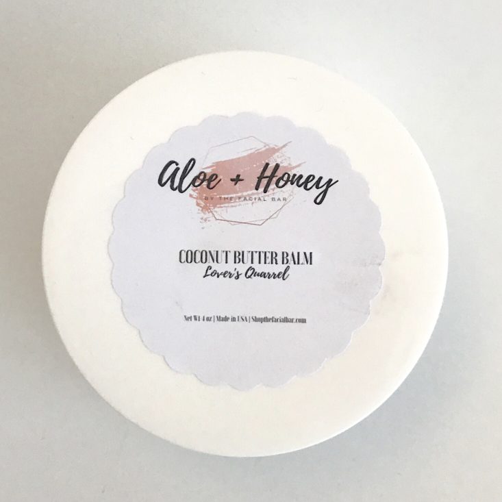 Zaa Box February 2019 - The Facial Bar Coconut Butter Balm Top