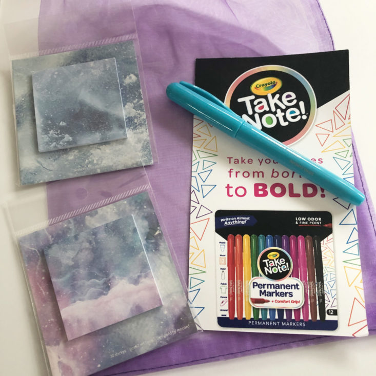 24 Crayola® CIY Box “Marble Madness” March 2019 - Bonus Crayola® Permanent Marker and Mocard Sticky Notes