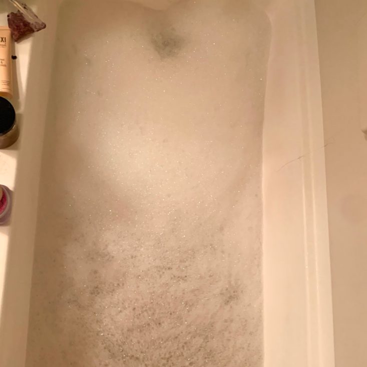 Bath Bevy You’re A Gem Review April 2018 - Blue Poppy Bath and Body Rose Quartz Bath Scoop In Water Top