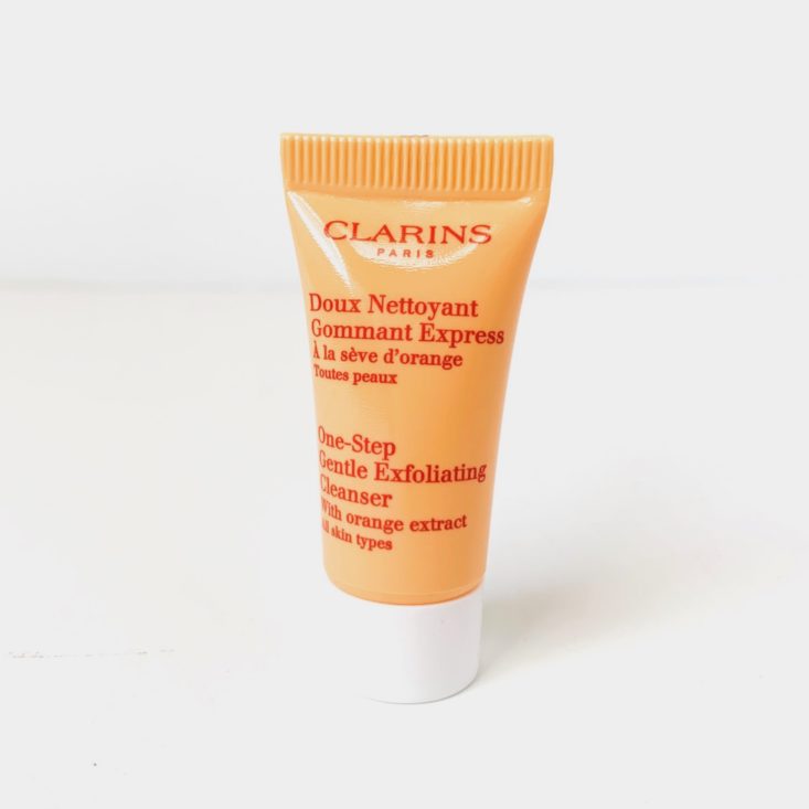 Birchbox The Cleanser Try-It Kit April 2019 - Clarins One-Step Gentle Exfoliating Cleanser with Orange Extract Box Opened Front