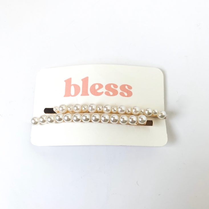 Bless Box March 2019 Review - Bless Custom Pearl Hair Pins Top