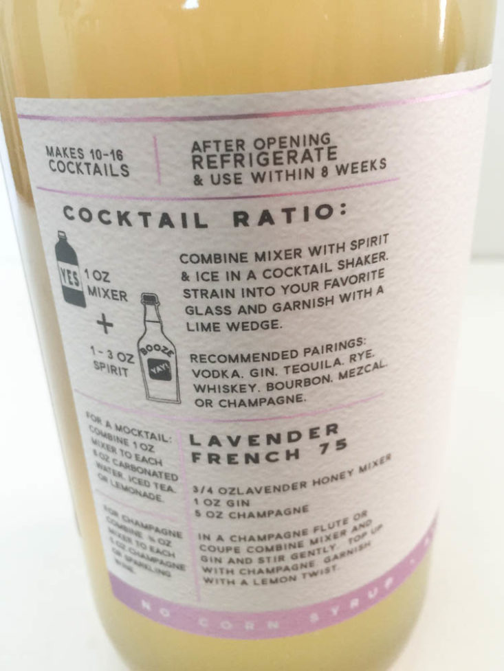 California Found March 2019 - Lavender Honey Cocktail Mixer Ingredient View 2