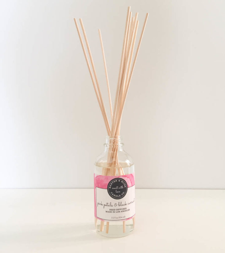 California Found March 2019 - Pink Petals & Black Currant Luxury Reed Diffuser Front