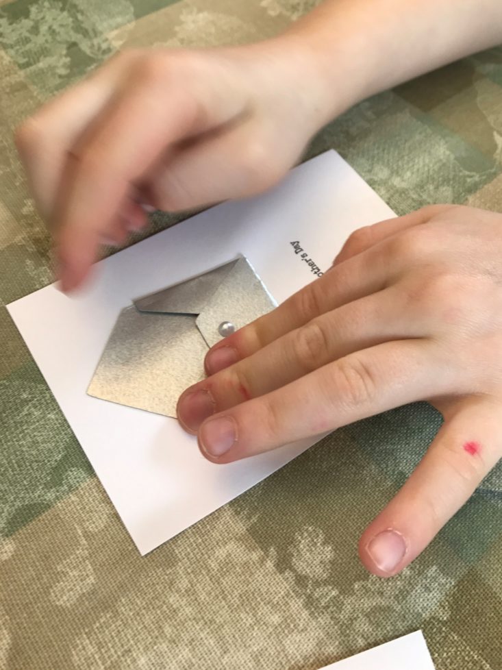 Confetti Grace April 2019 - putting envelope on card Top