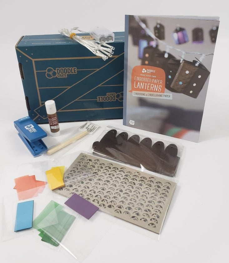 Doodle Crate “Embossed Paper Lanterns” Review April 2019 - All Products Group Shot Top
