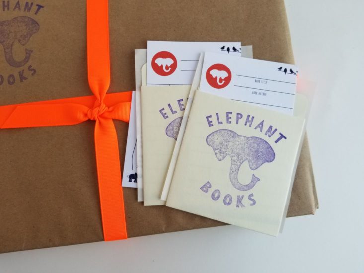 Elephant Books April 2019 library cards