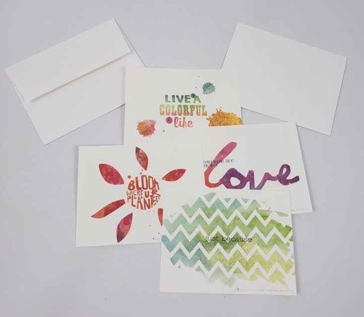 FLAIR And PAPER Subscription Box April 2019 - Set Of Flat Cards Top