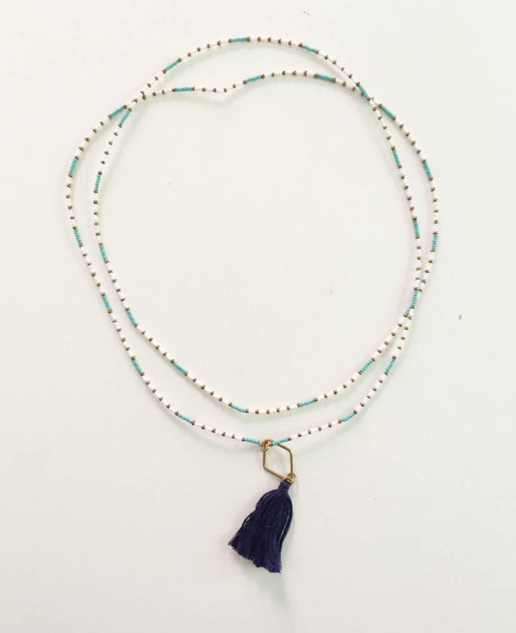 Fair Trade Friday Subscription Box Review April 2019 - Seed Bead Tassel Wrap Necklace by Have Hope, Kenya 3 Top