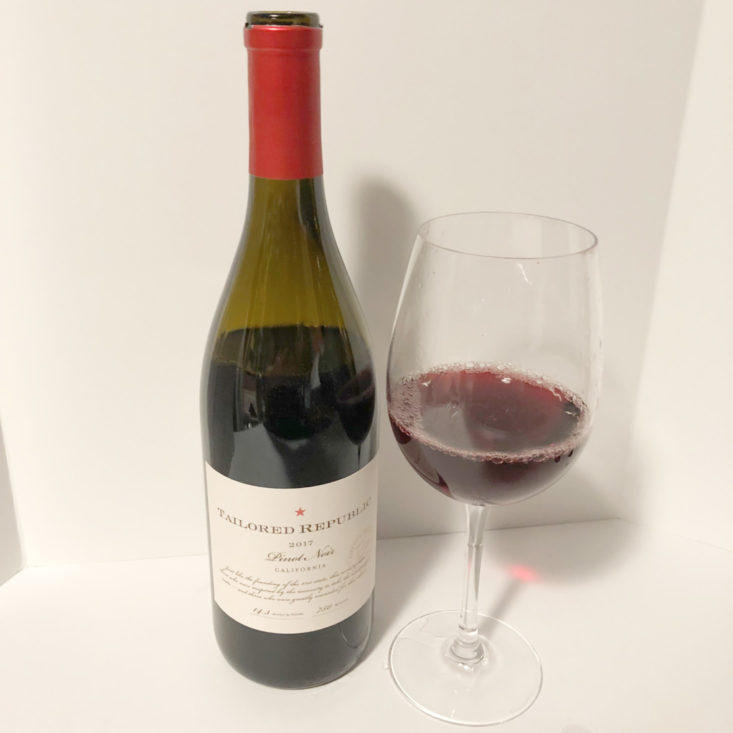 Firstleaf Wine Subscription Review April 2019 - 2017 Tailored Republic Pinot Noir In Glass Front