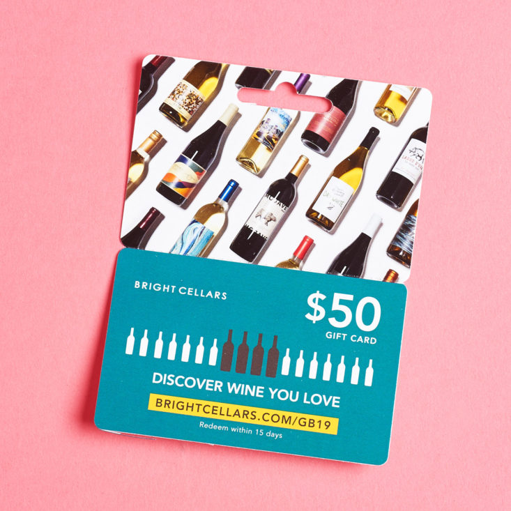 Glossybox April 2019 wine card